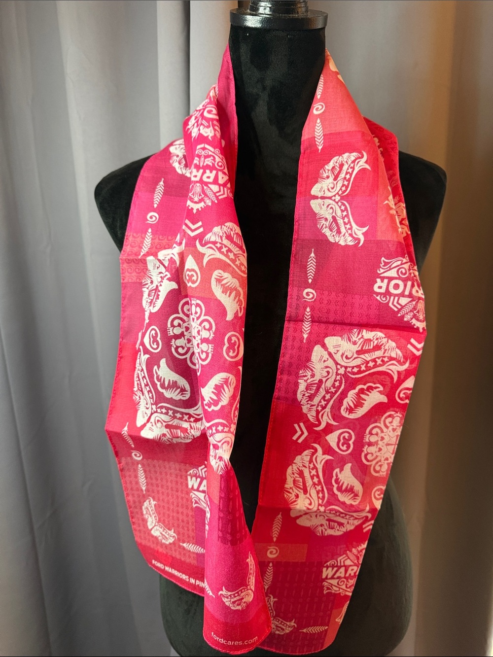 Pink Patterned “Warrior” Women's Scarf - Stylish Lightweight Accessory
